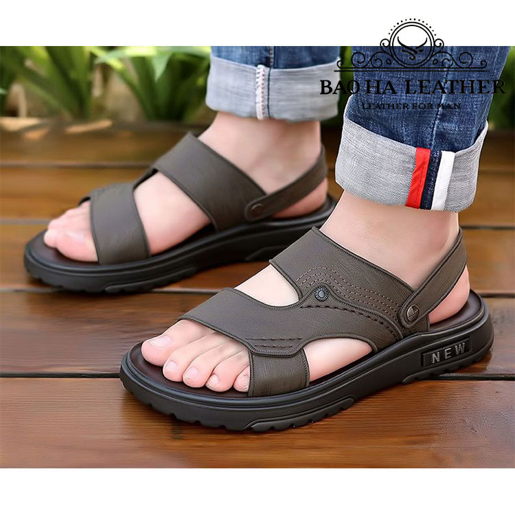 Dép quai hậu nam trung niên đơn giản, mềm nhẹ, thoải mái BHD1915 Giày sandal nam quai ngang