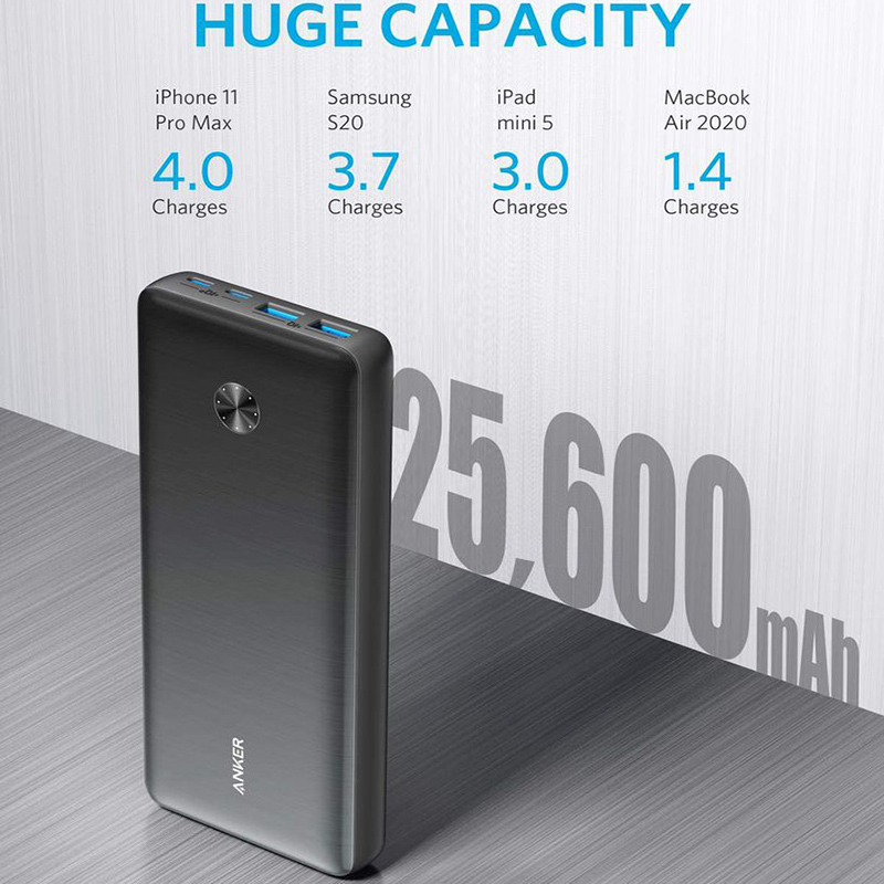 Pin Dự Phòng Anker PowerCore III Elite 25.600mAh Hỗ Trợ Sạc Nhanh Power Delivery PD 87W Tích Hợp USB Type-C In/Out (có hỗ trợ sạc macbook) - A1291 - Hàng chính hãng