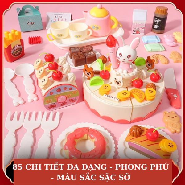 Đồ chơi sinh nhật màu hồng 85 chi tiết cho bé