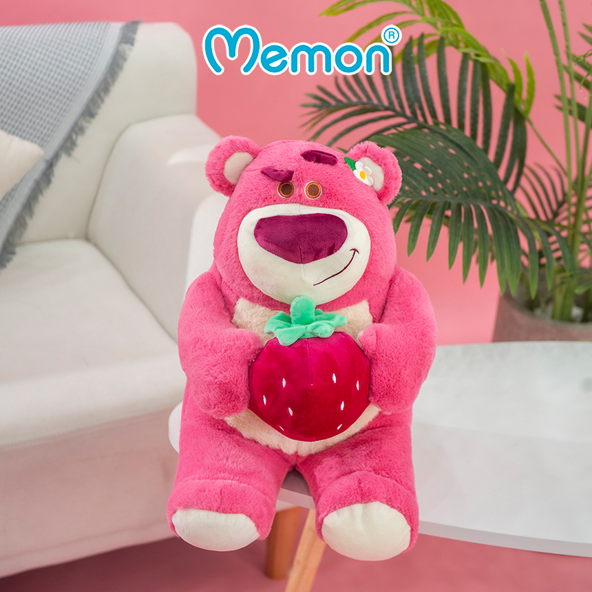 Gấu Bông Lotso Hugging Bear Ngồi Ôm Dâu 35cm-85cm Cao Cấp Memon