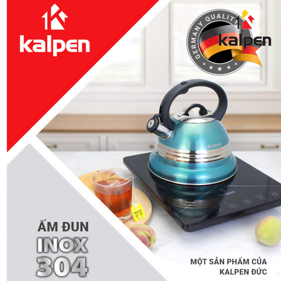 Ấm đun nước Inox 304 cao cấp Kalpen KK01 dung tích 3L dùng bếp từ chuẩn Đức - Hàng chính hãng