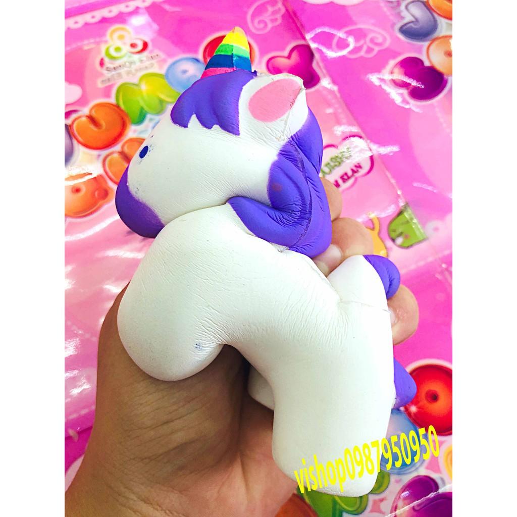 ĐỒ CHƠI SQUISHY NGỰA TRẮNG LÔNG TÍM