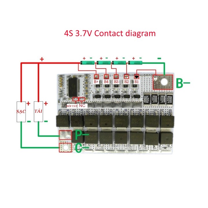 MẠCH SẠC CÂN BẰNG VÀ BẢO VỆ PIN LITHIUM 3.7V 4S 16.8V 100A LOẠI CAO CẤP CÓ IC ĐIỀU KHIỂN