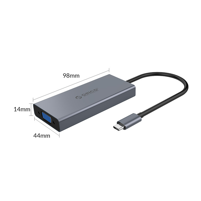 Hub USB Type-C 5 Cổng HDMI 4K 30Hz/ VGA 1920 * 1080P 60Hz/ USB 3.0 5Gbps/PD 60W Max/ AUDIO ORICO MC-U501P-GY - Hàng Chính Hãng