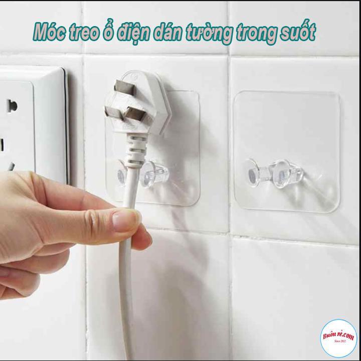 Set 2 Miếng Dán Treo Ổ Điện Dán Tường Trong Suốt Nhỏ Gọn 00795
