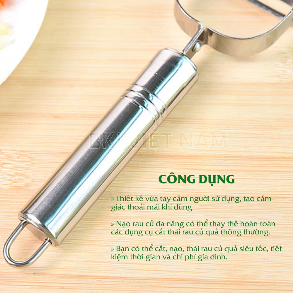 Dụng Cụ Cắt Gọt Bào Nạo Rau Củ INOX Cao Cấp Đa Năng 3 in 1