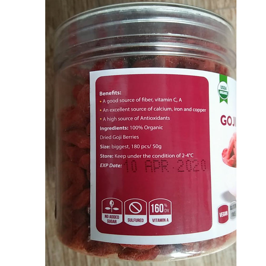 Kỉ tử hữu cơ 200g (Green nature organic goji beries)