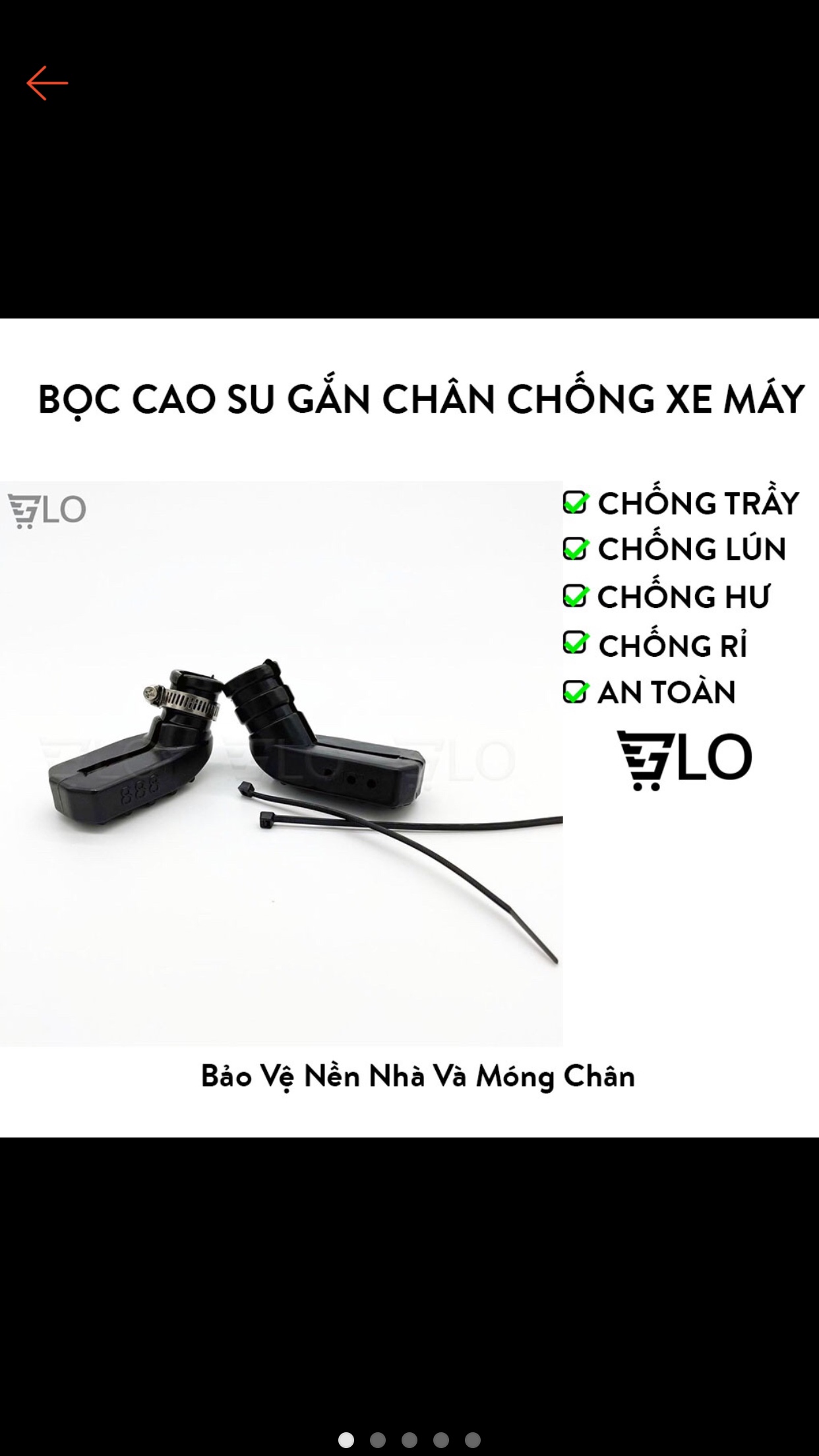 Sét 2 bọc chân chống  xe máy cao su chống trầy xước ,chống lún , trơn trượt an toàn bảo vệ nền nhà và móng chân