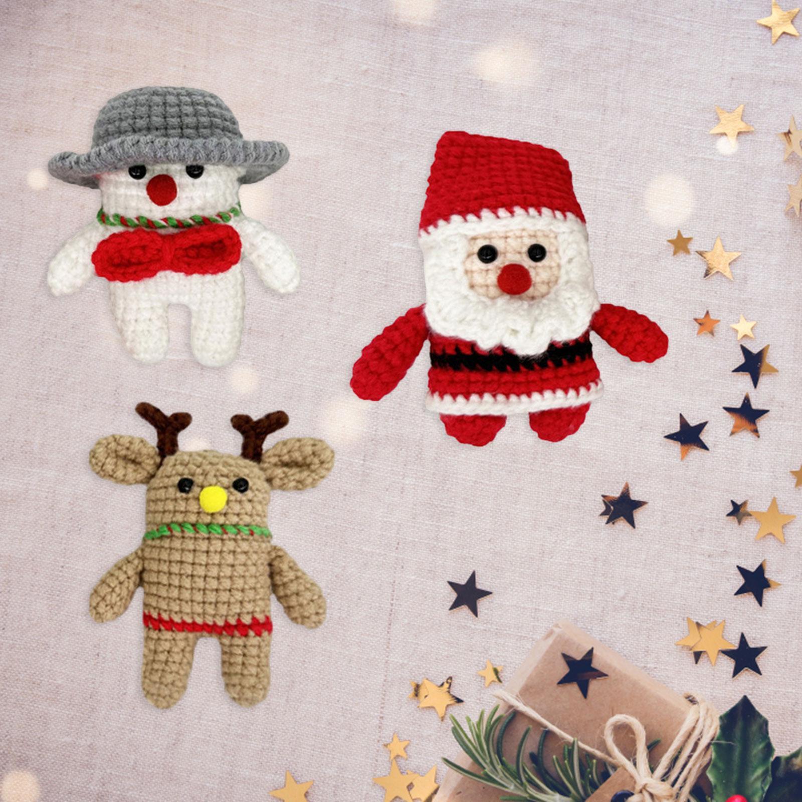 Doll Crochet Materials Set Christmas Doll Crochet  Deer Toy Party Cute Practical Crafts DIY Crochet Doll Set for Kids Teens