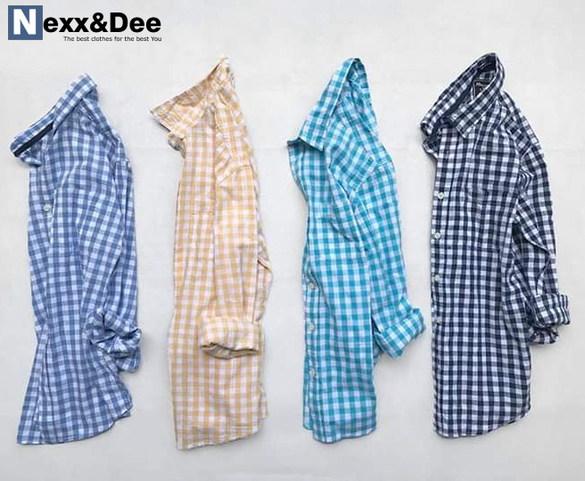 Áo sơ mi caro nam tay dài kẻ sọc vải Oxford cao cấp trắng phù hợp công sở Nexx & Dee 02 