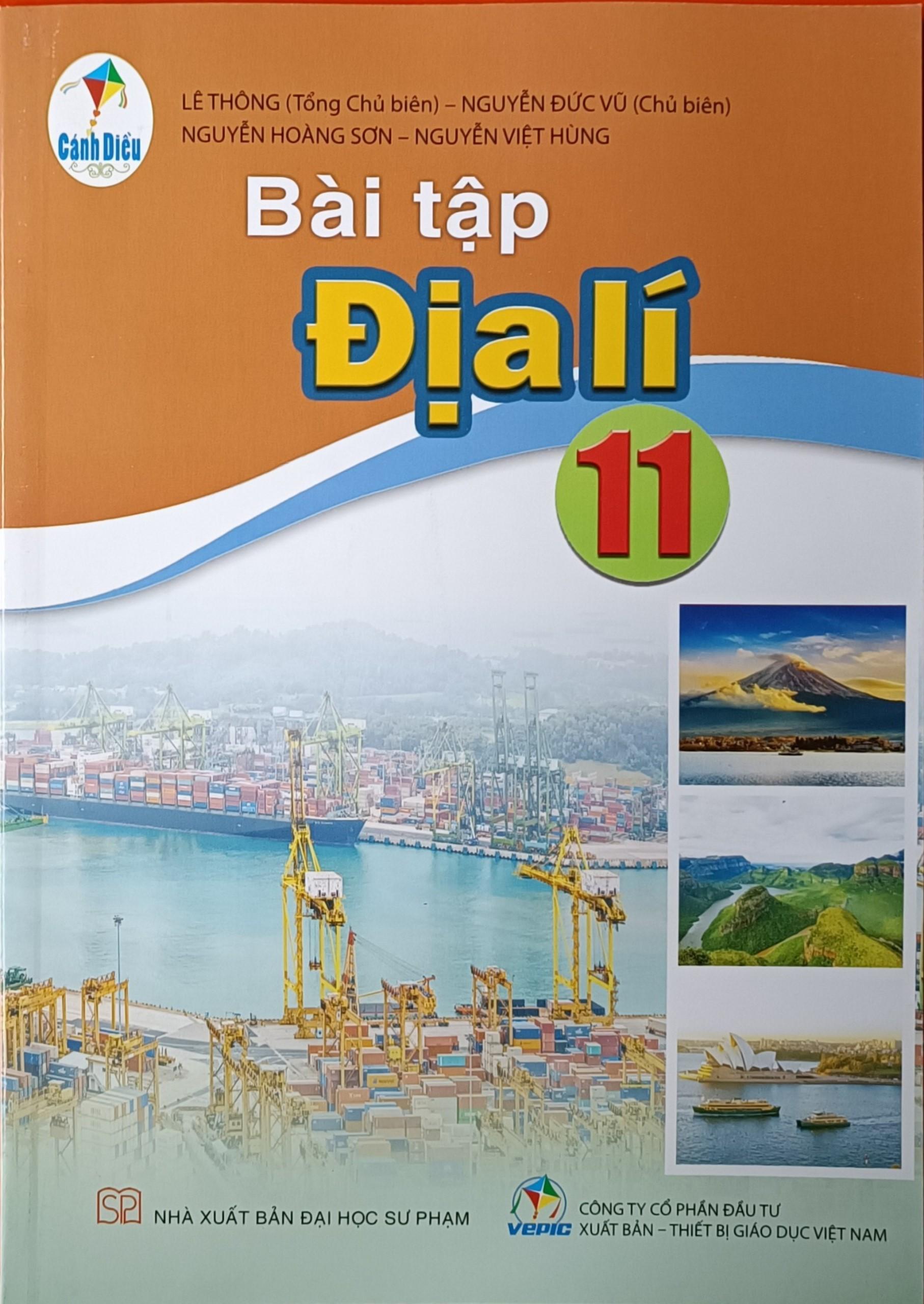 Sách - Bài tập địa lí 11 Cánh Diều và 2 tập giấy kiểm tra kẻ ngang vỏ xanh