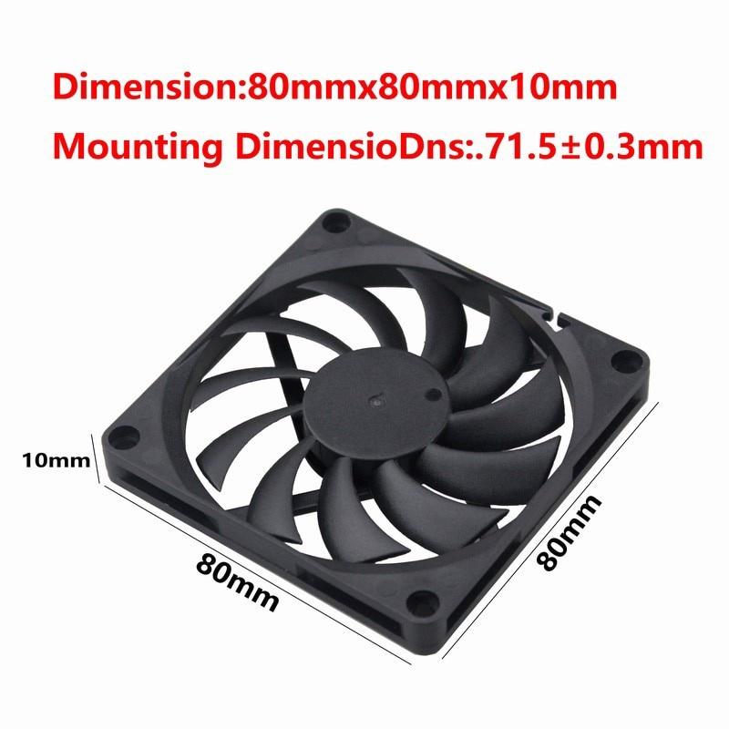 1 Pieces Gdstime 80mmx80mmx1mm Cooling Fan 80mm x 1mm DC 11V 3Pin Three Wires For PC CPU Case Cooler 801