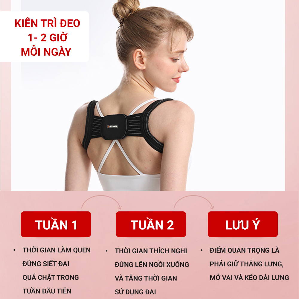 Đai chống gù lưng trẻ em, người lớn điều chỉnh tư thế GoodFit GF715P đai chống gù lưng cho bé