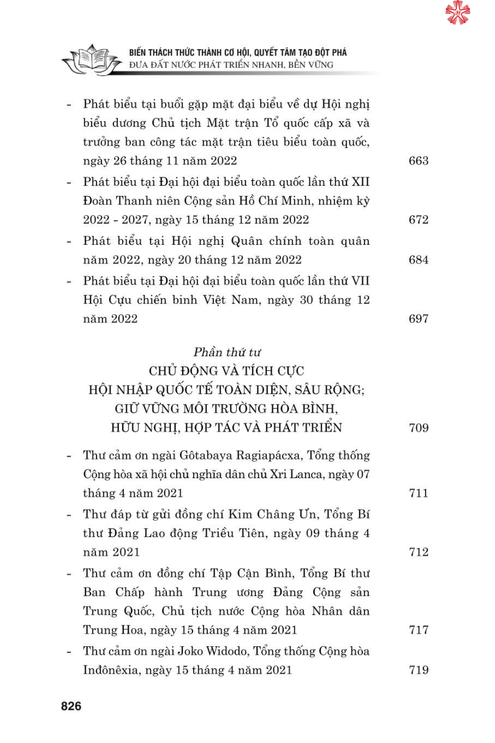Biến thách thức thành cơ hội. Quyết tâm đột phá đưa đất nước phát triển nhanh, bền vững (bản in 2024)