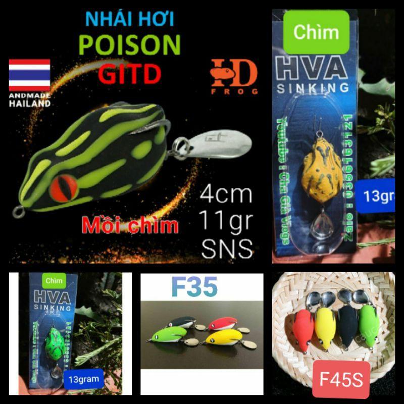 MỒI chìm : nhái hơi HVA , Poison GITD , F35 , F45S