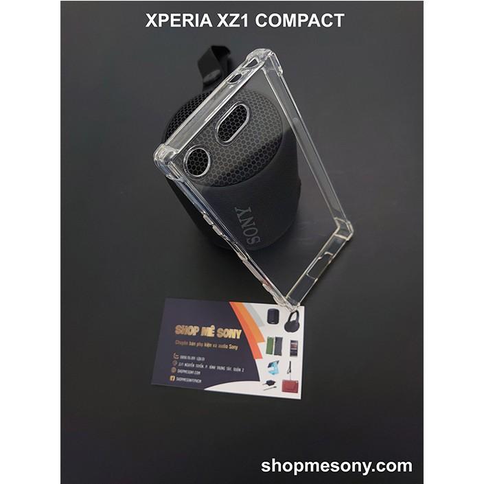 Sony Xperia XZ1 Compact - Ốp lưng trong suốt silicon dẻo 4 góc chống sốc