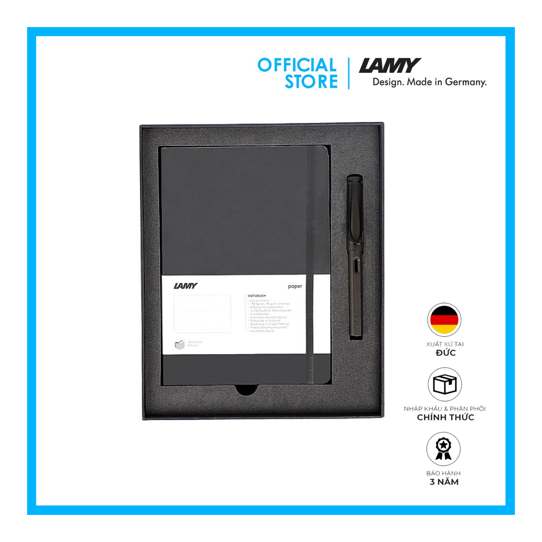 Gift Set Lamy Notebook A5 Softcover Black + Lamy Safari Umbra - GSNSa004