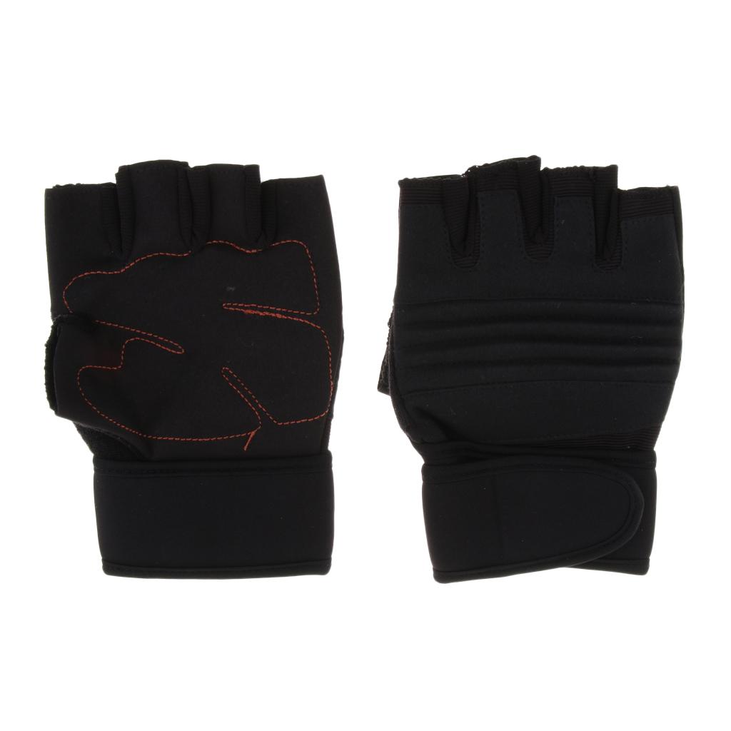 Half Finger Breathable Anti-Slip Climbing Cycling Fishing Gloves Red