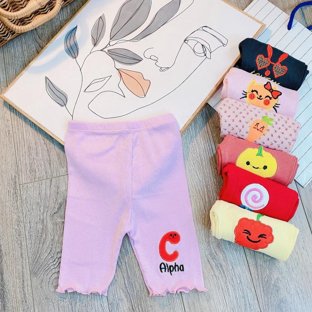 Quần áo bé gái, quần leggings đùi cho bé gái size 5-20kg chất thun gân siêu co giãn mặc chuẩn form