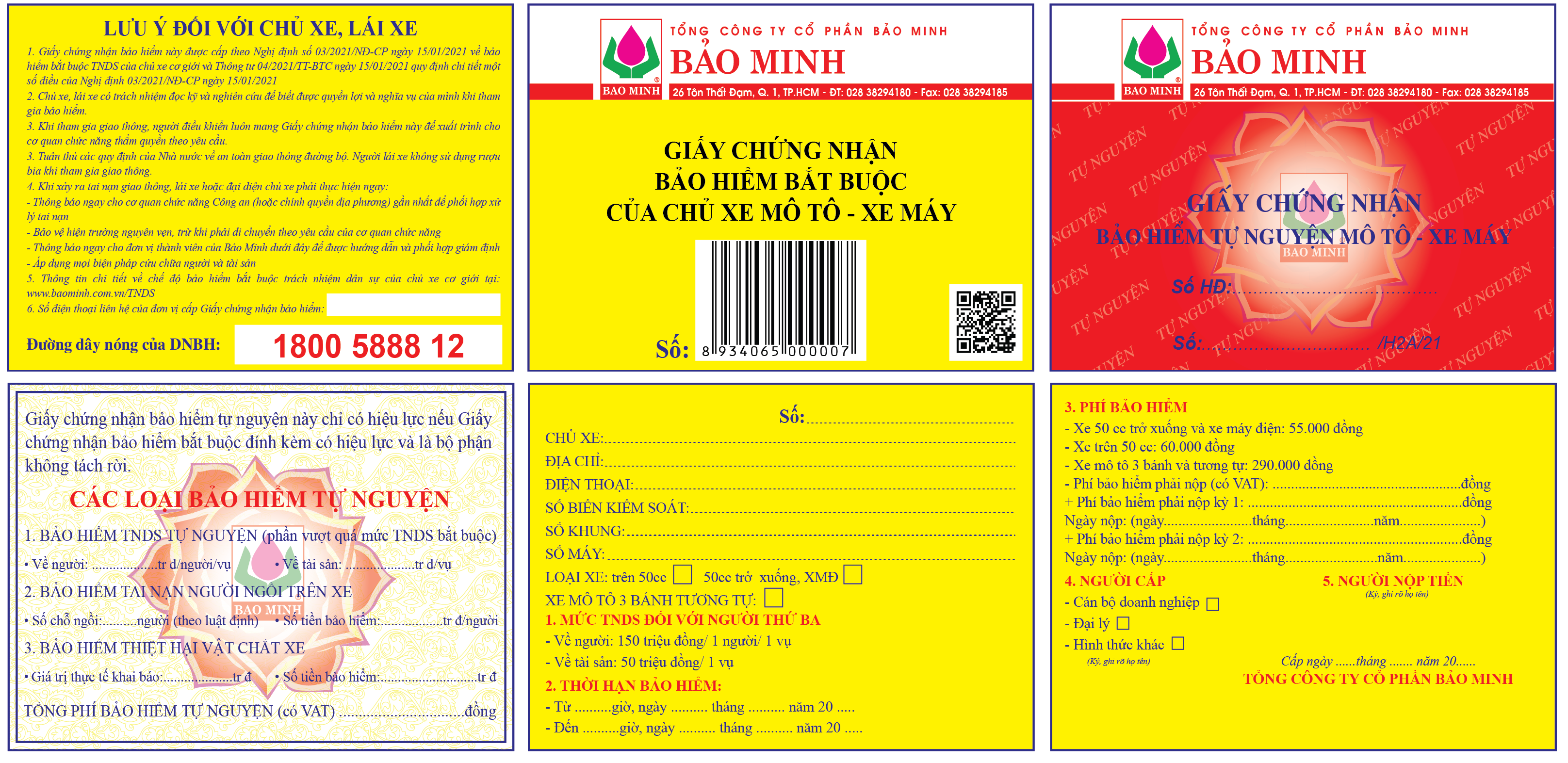 Bảo Hiểm Bắt Buộc Trách Nhiệm Dân Sự Bảo Minh - Xe máy trên 50cc