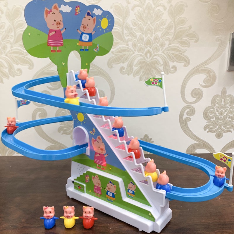 [Siêu sale] Đồ chơi trẻ em heo peppa pig leo cầu thang có đèn và nhạc vui nhộn cho bé