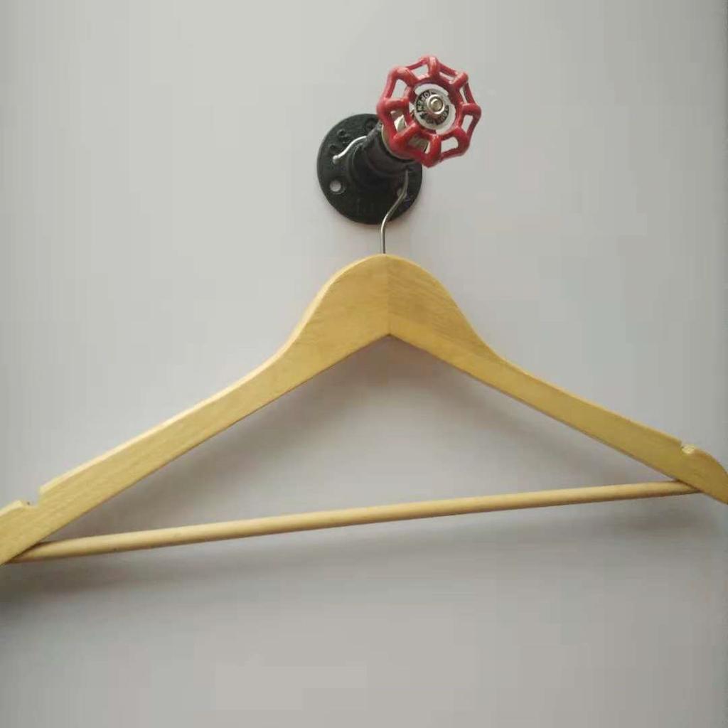 Industrial Wall Hook Rustic Iron Pipe Wall Mounted Towel Hook Coat Hanger A