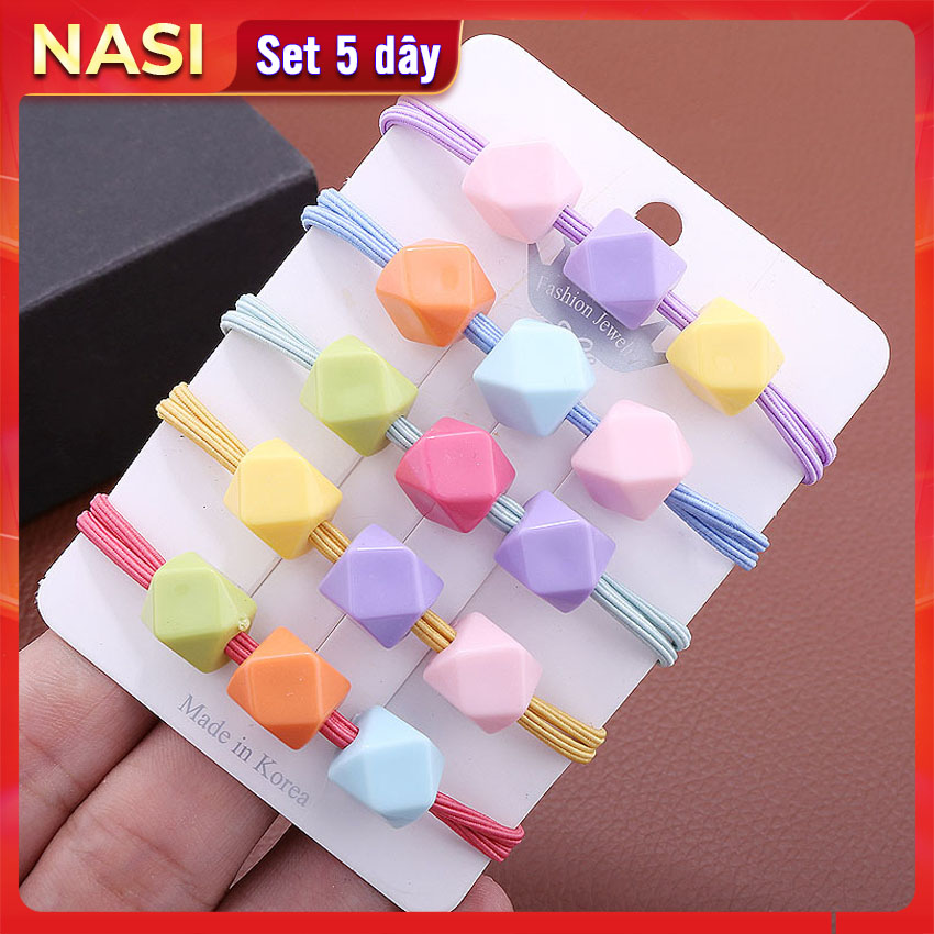 Dây buộc tóc nữ hạt màu NASI dễ thương phong cách hàn quốc thun cột tóc nữ co giãn tốt phụ kiện tóc
