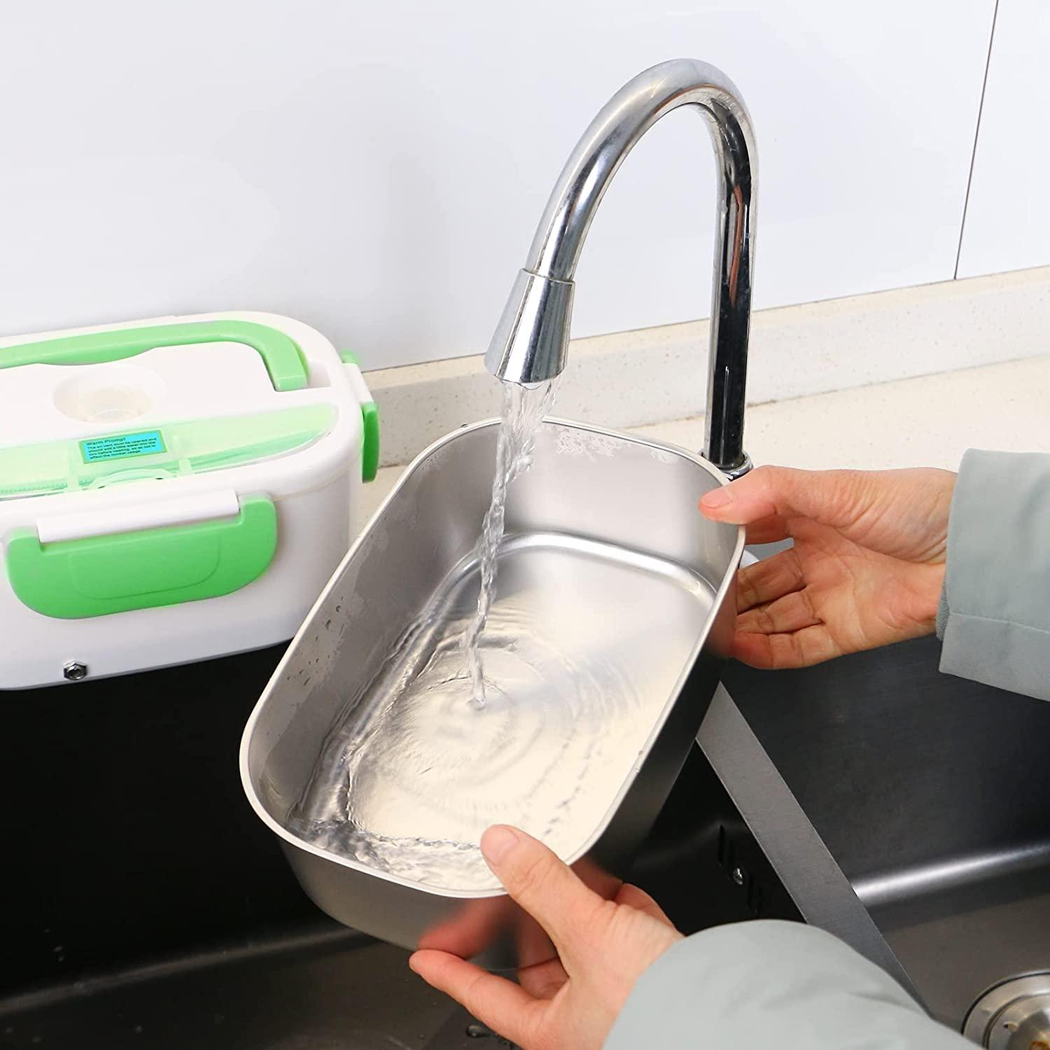 Hộp cơm điện có hộp đựng bằng thép không gỉ có thể tháo rời, tủ hâm nóng di động