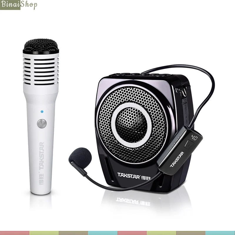 Takstar E8W - Máy Trợ Giảng Không Dây UHF, Hỗ Trợ Bluetooth, Cổng USB, Công Suất 18W, Sử Dụng 12 Giờ- Hàng chính hãng