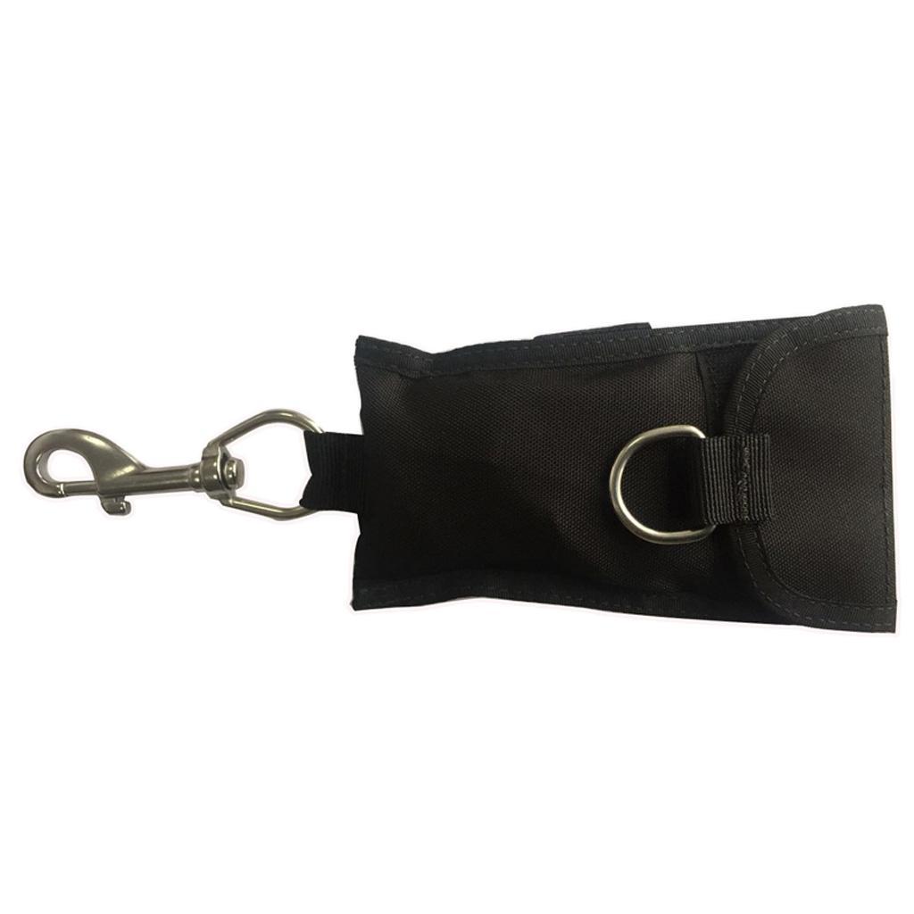 Scuba Diving Single   Hook Webbing  Clip & Storage Bag Black