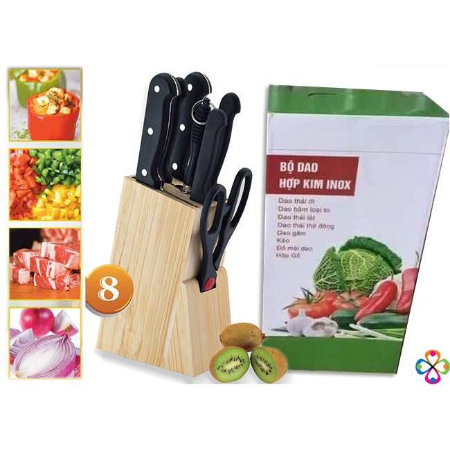 BỘ DAO 7 MÓN TẶNG KÈM HỘP GỖ