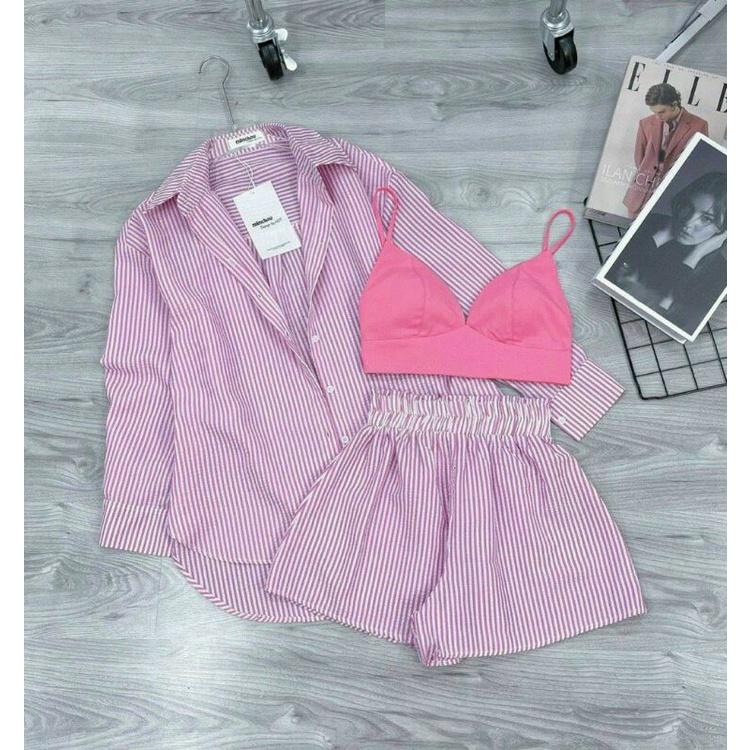 SET ĐI BIỂN BIG SIZE 3 MÓN ÁO KHOÁC KÈM BRA + QUẦN SORT DỄ THƯƠNG