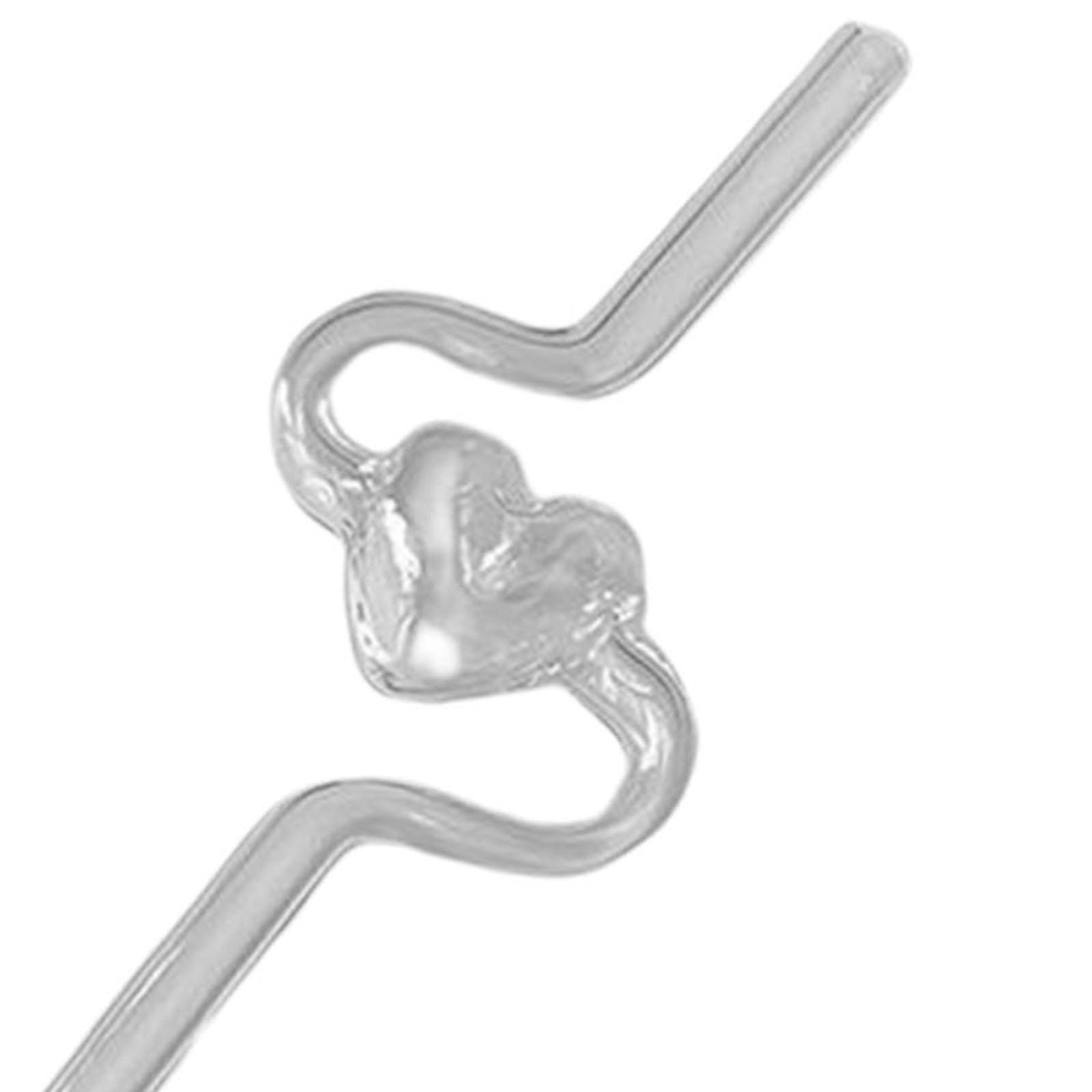 2xReusable Glass Drinking Straw Long Girls Gift for juice coffee Iced Tea