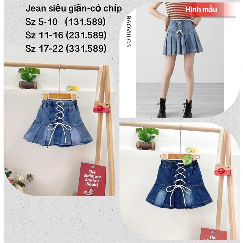 Chân váy xếp ly cho bé gái phối đồ hiphop năng động size 14-50kg mẫu mới