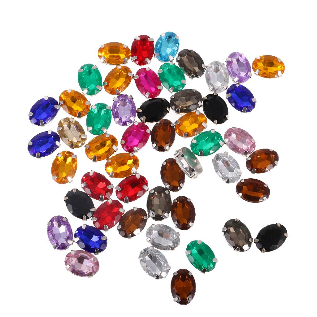 100 PCS 10*14 Mm Hình Bầu Dục Waterdrop Acrylic Ren Nút Phối Màu Cho Đồ Thủ Công