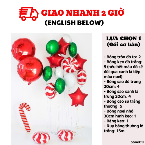 Combo bong bóng trang trí noel bbne09