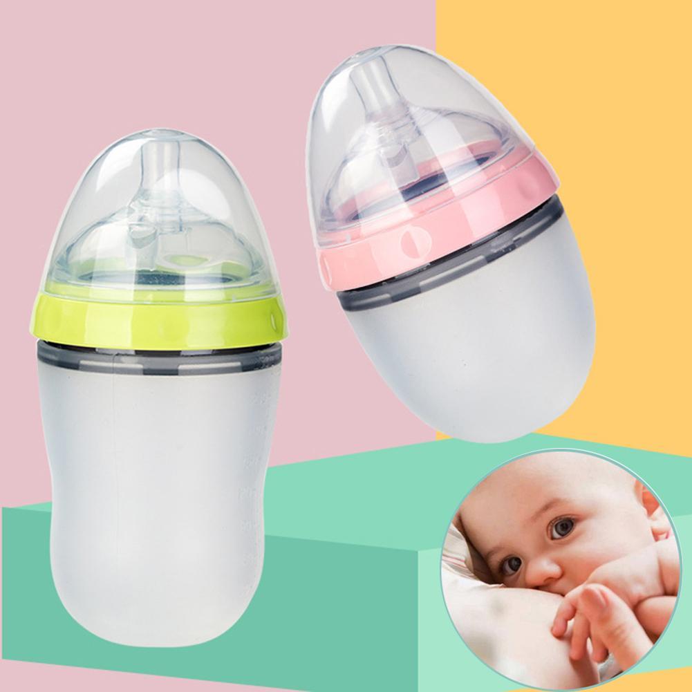 Bình Sữa Em Bé Cho Bé Ngực Bình Sữa Cổ Rộng Núm Vú Silicone Cho Ăn Cai Sữa Sữa Sữa Mẹ Cai Sữa Hiện Vật
