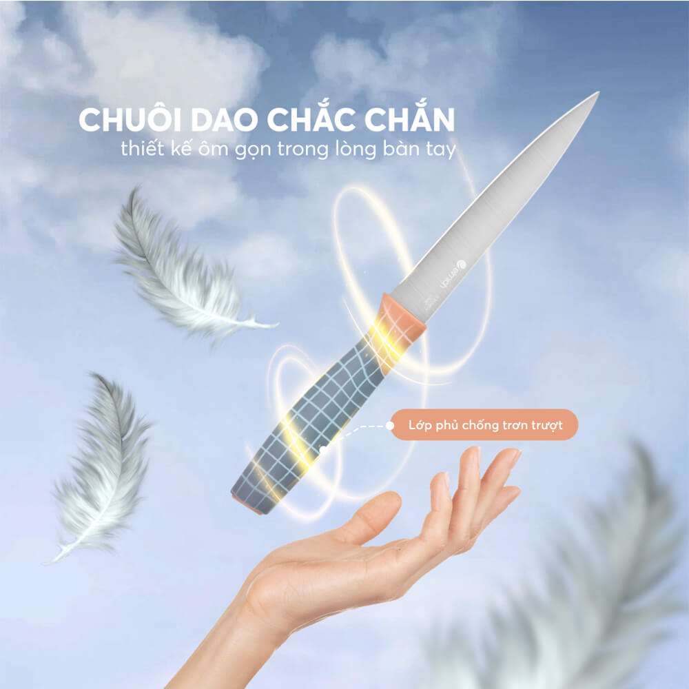 Dao Gọt Hoa Quả Elmich Diamond EL8405, Hàng Chính Hãng, Cán Chống Trượt, Chuôi Dao Chắc - JoyMall
