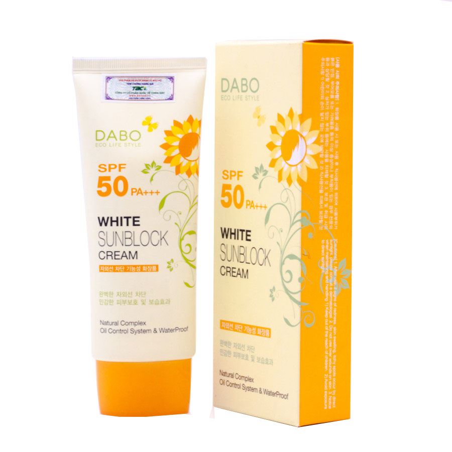 Kem chống nắng Hàn Quốc cao cấp Dabo White Sunblock Cream SPF 50 PA+++ (70ml)