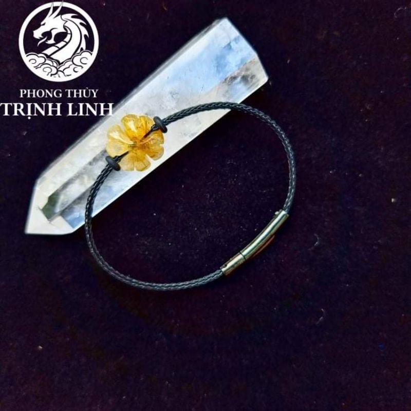 VÒNG TAY CỎ BỐN LÁ MAY MẮN MÀU VÀNG