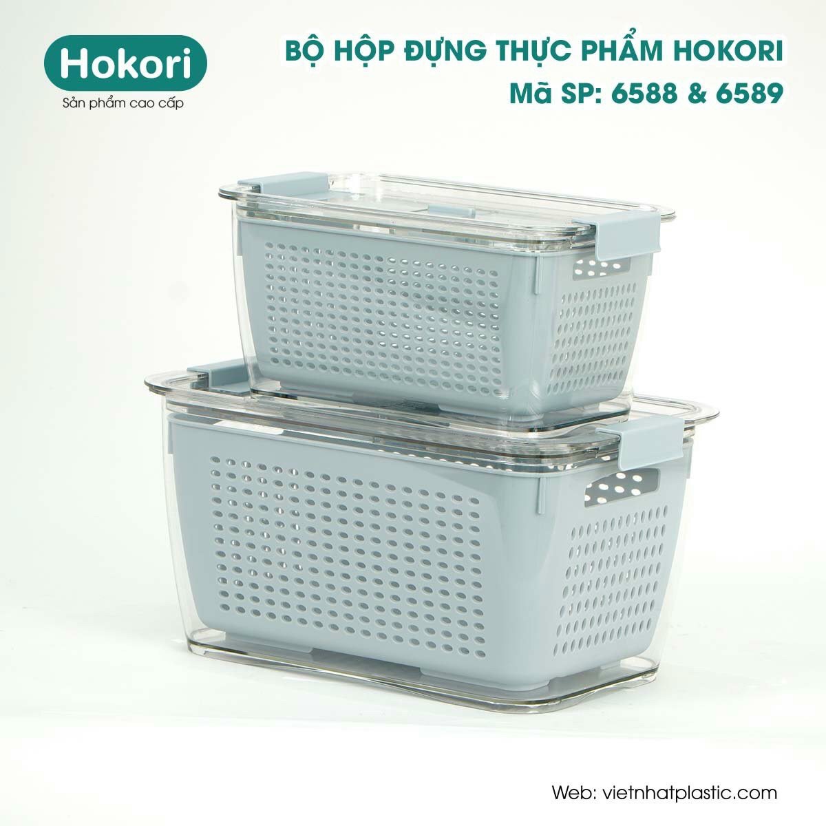 Hộp Đựng Thực Phẩm Cao Cấp 3 lớp Bao Gồm Nắp Đậy, Hộ Và Rổ