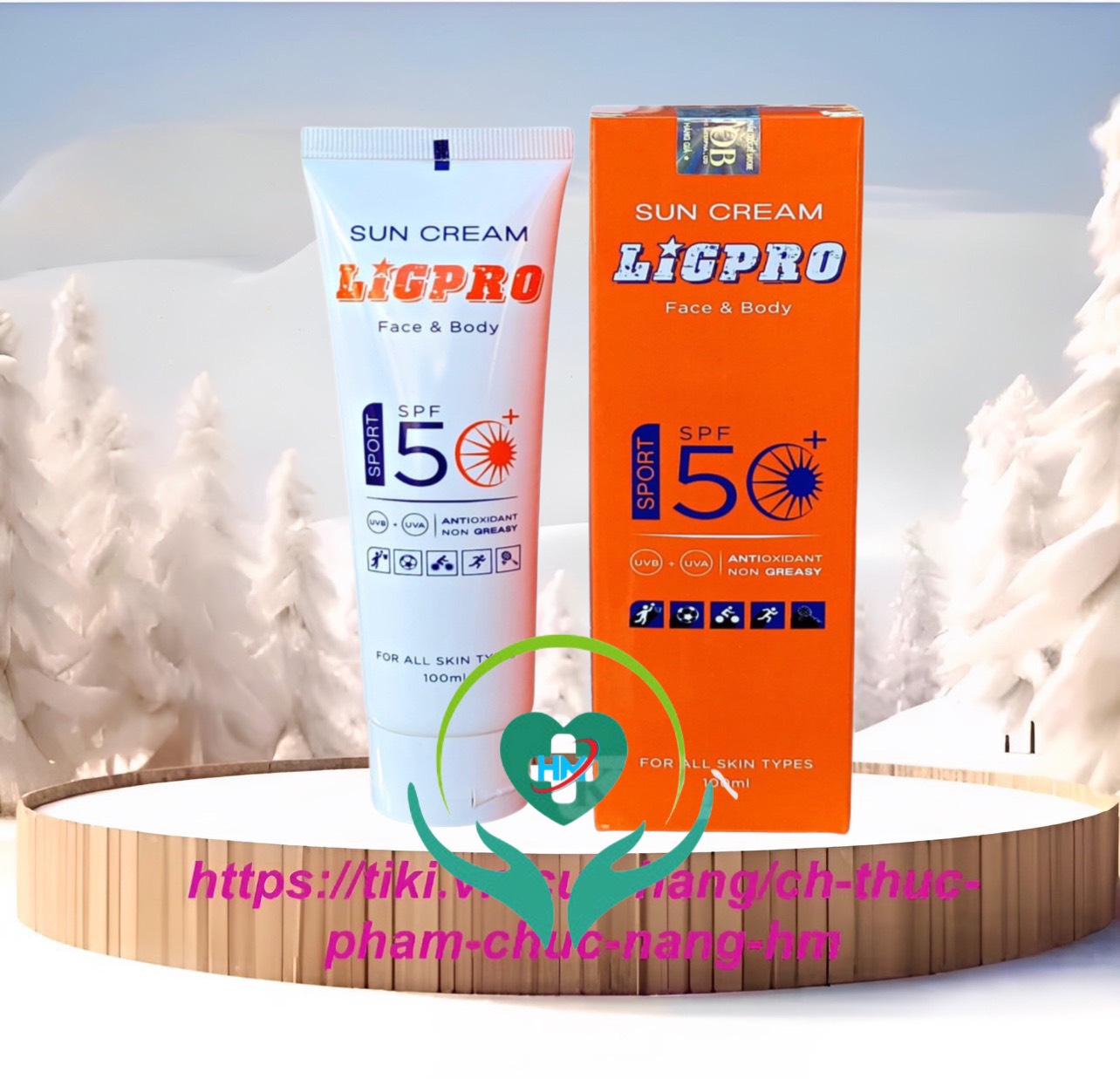 Kem chống nắng face and body Ligpro 100gam