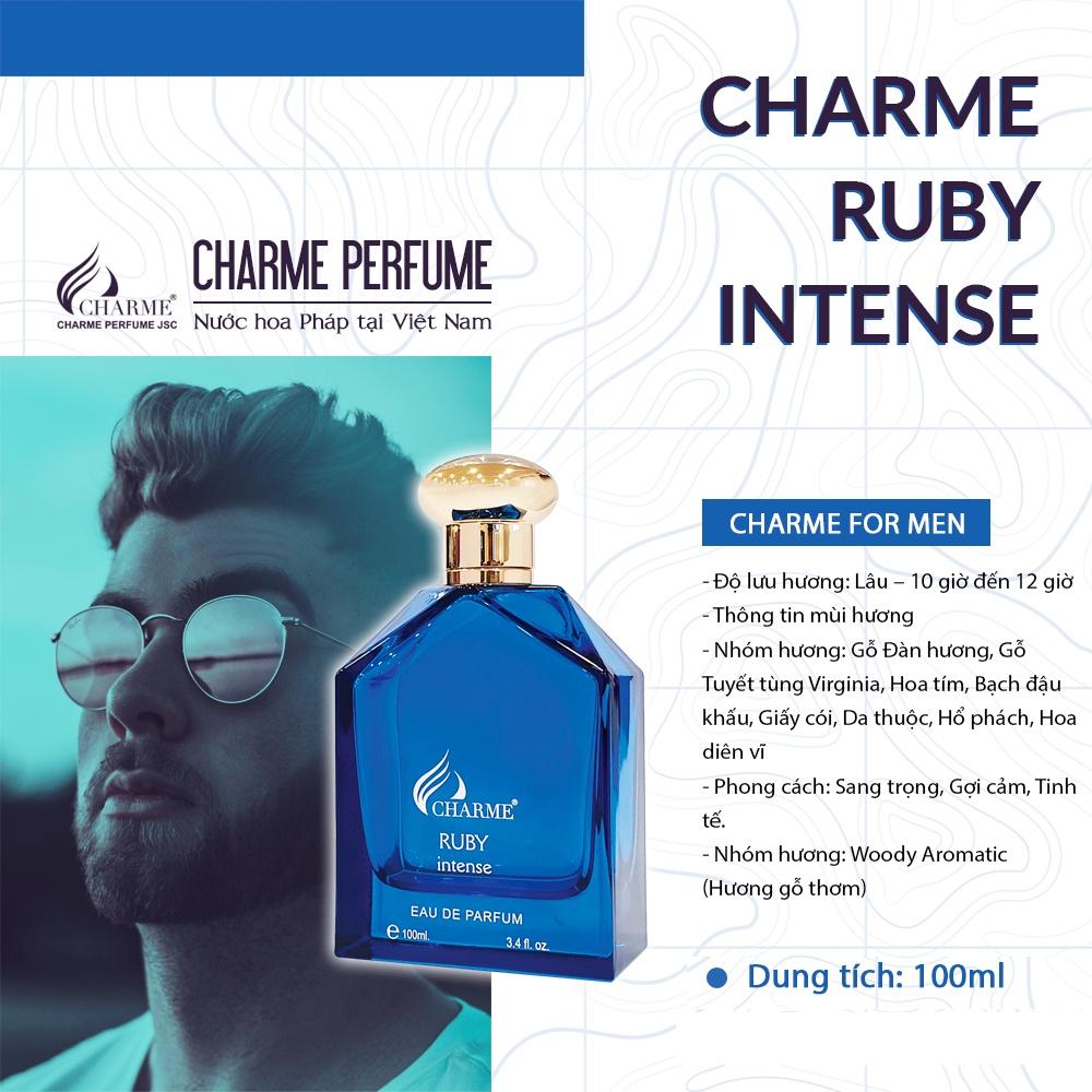 Nước Hoa Nam CHARME RUBY INTENSE Mùi Hương Ấm Áp Gây Nghiện Với Người Xung Quanh 100ml