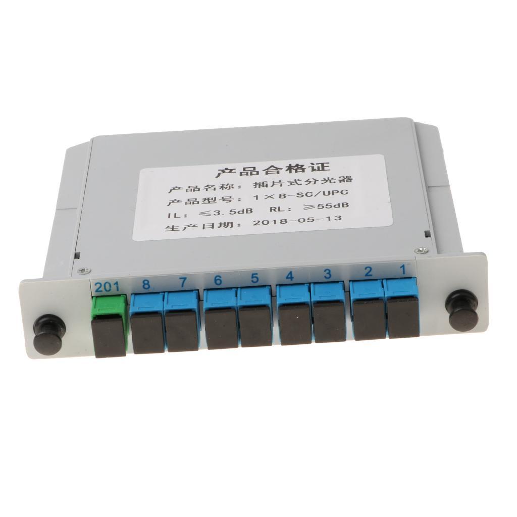 1 to 8 SC / UPC Interface Inserting PLC Fiber Optical FTTH Splitter