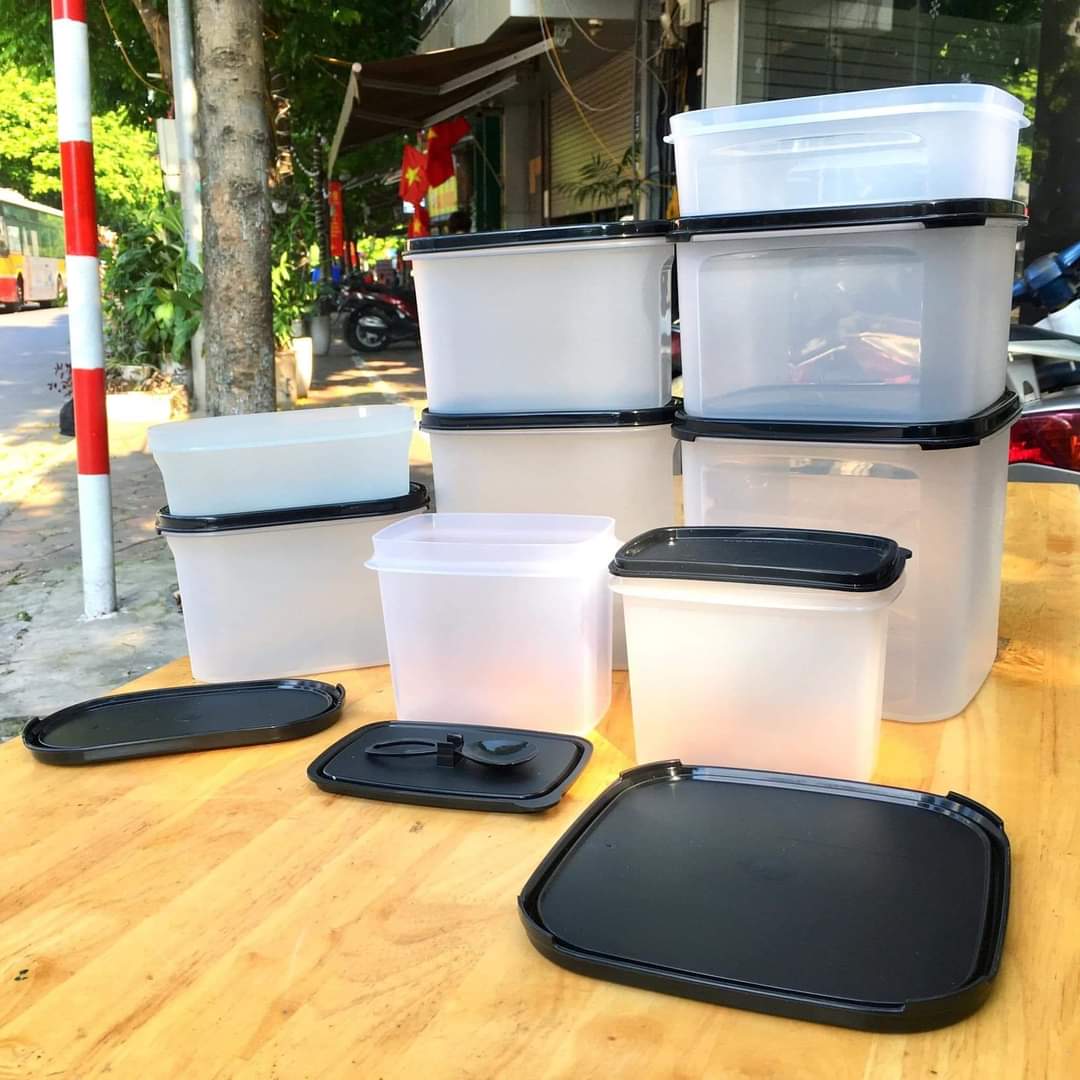 Bộ Hộp bảo quản thực phẩm Kệ Bếp Tupperware Modular Mate Super Kitchen 9 Hộp
