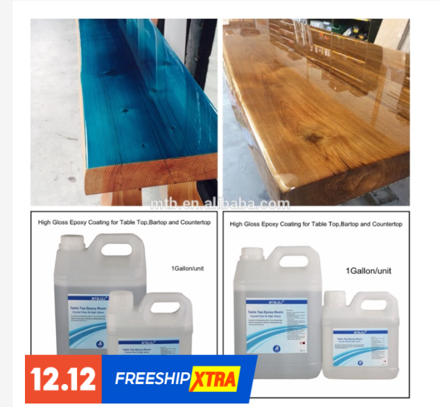 Bộ 10kg keo epoxy resin trong suốt làm bàn ghế