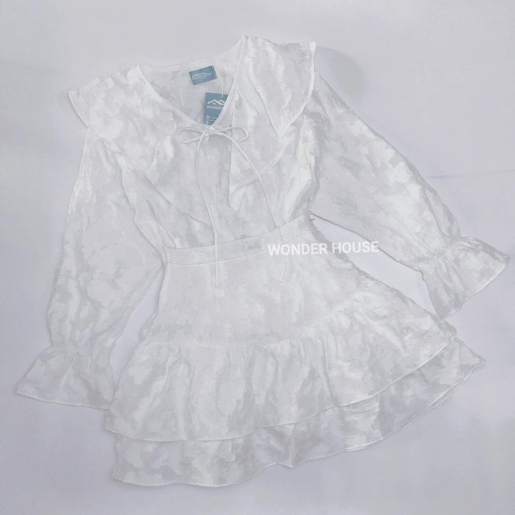 Set áo chân váy Wonderhouse chất liệu cotton dệt đám mây