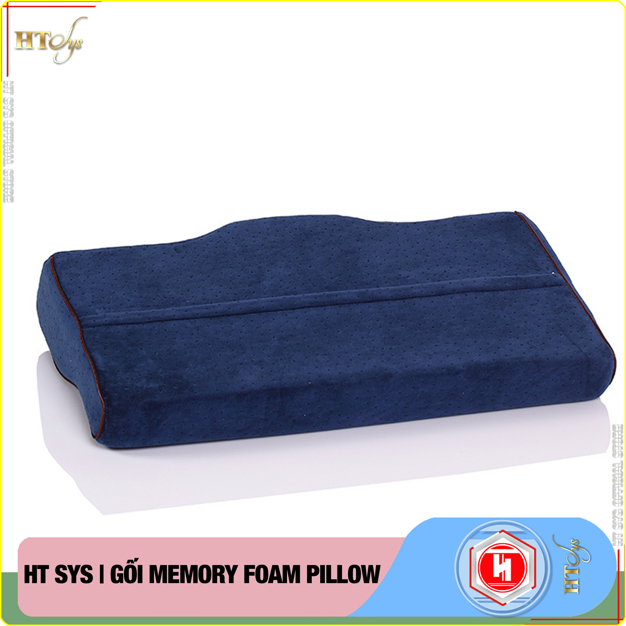 Gối cao su non Memory Foam Pillow công nghệ Nhật Bản -HT SYS- Giúp Ngủ Nhanh - Chống thoái hoá đốt sống cổ - [ Hàng Nhập Khẩu ]