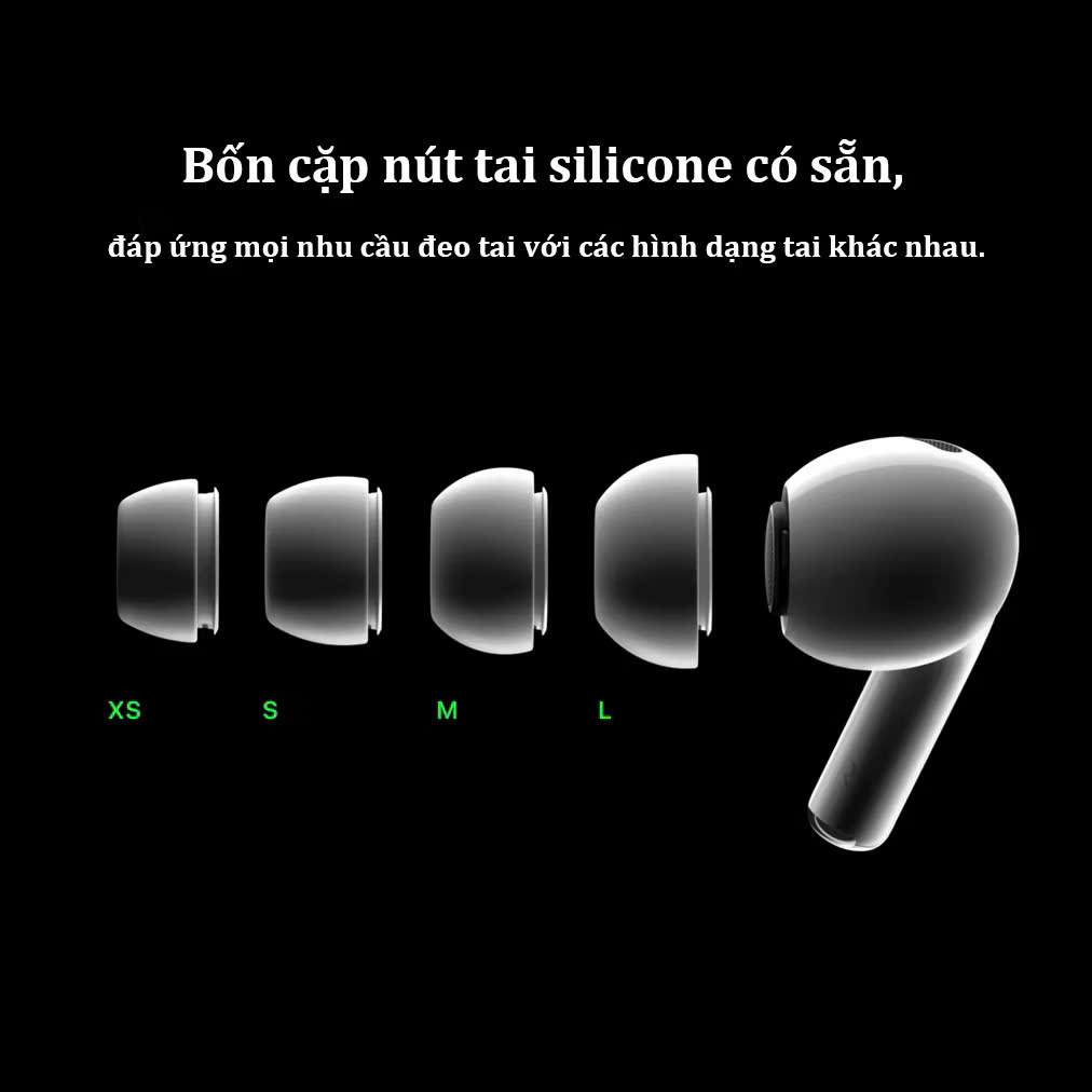 Tai Nghe Bluetooth Pro2 Không Dây định vị khử tiếng ồn ANC PIN TRÂU bass căng tự kết nối Fullbox phụ kiện đủ tính năng đàm thoại 2 chiều - Hàng chính hãng