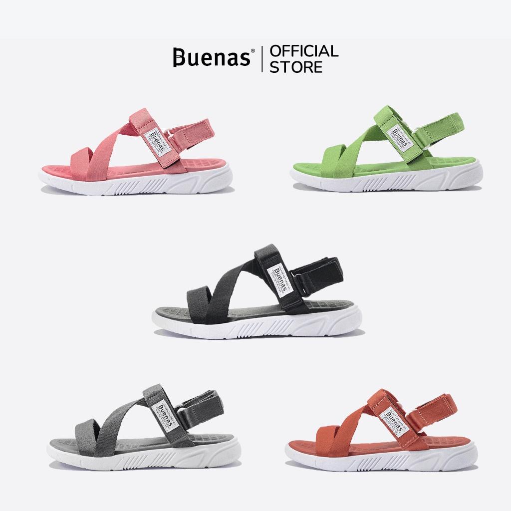 Giày sandal nam nữ unisex đi học quai ngang Buenas Sport S6 đế cao 3 phân